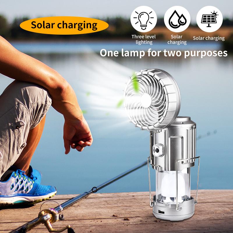 Solar Electric Fan Life Waterproof Panel Charging Double Switch Barbecues Camping Solar Electric Fan For Climbing - Rarefinda.com